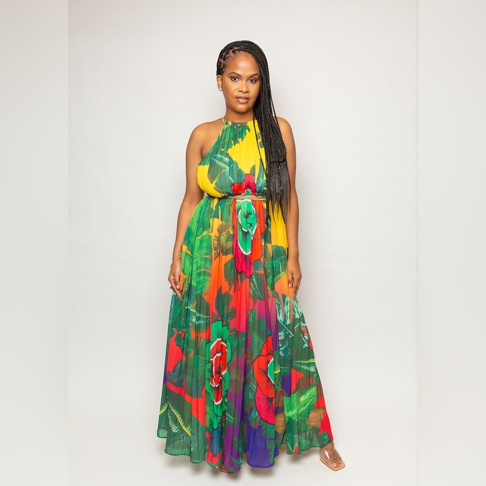 Floral Pleated Maxi